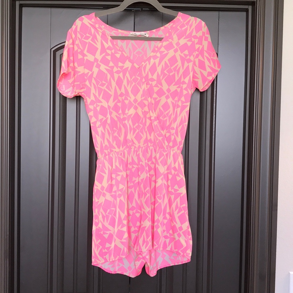 Pink and tan Buddy Love romper